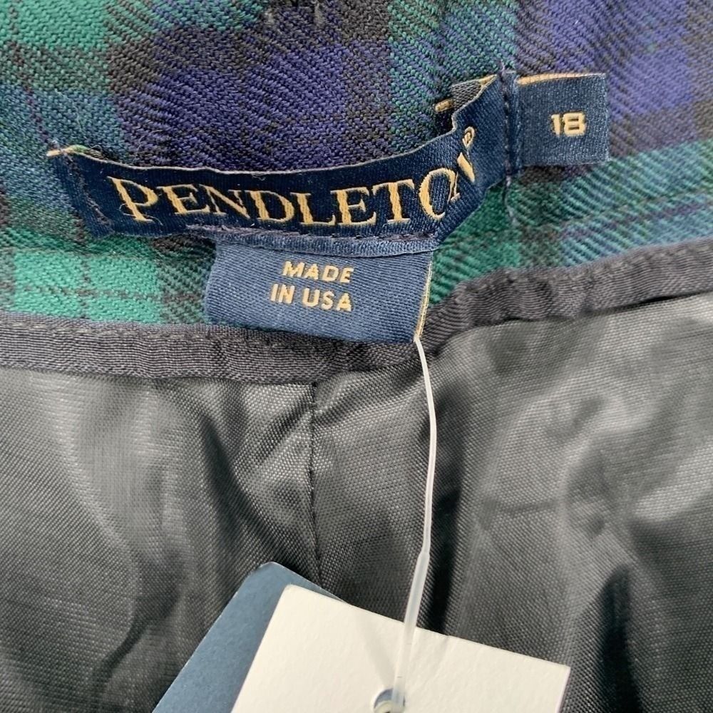 Pendleton Size 18 Blackwatch Plaid Straight Leg Pants Classic Preppy - Picture 3 of 8